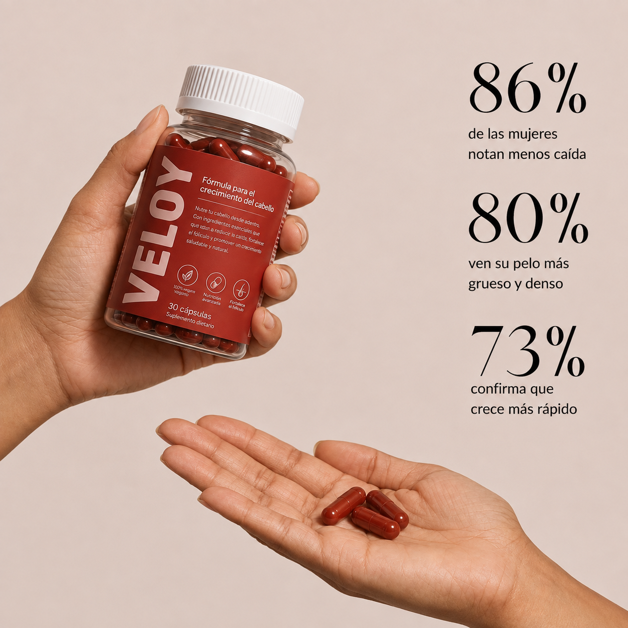 VELOY® | Fórmula para el crecimiento del cabello